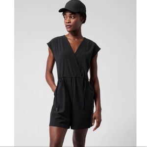 Athleta Marrow Black Romper Size Large